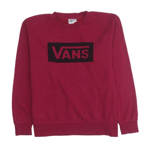 Vans Womens Red Crew Neck Pullover Sweatshirt Size M