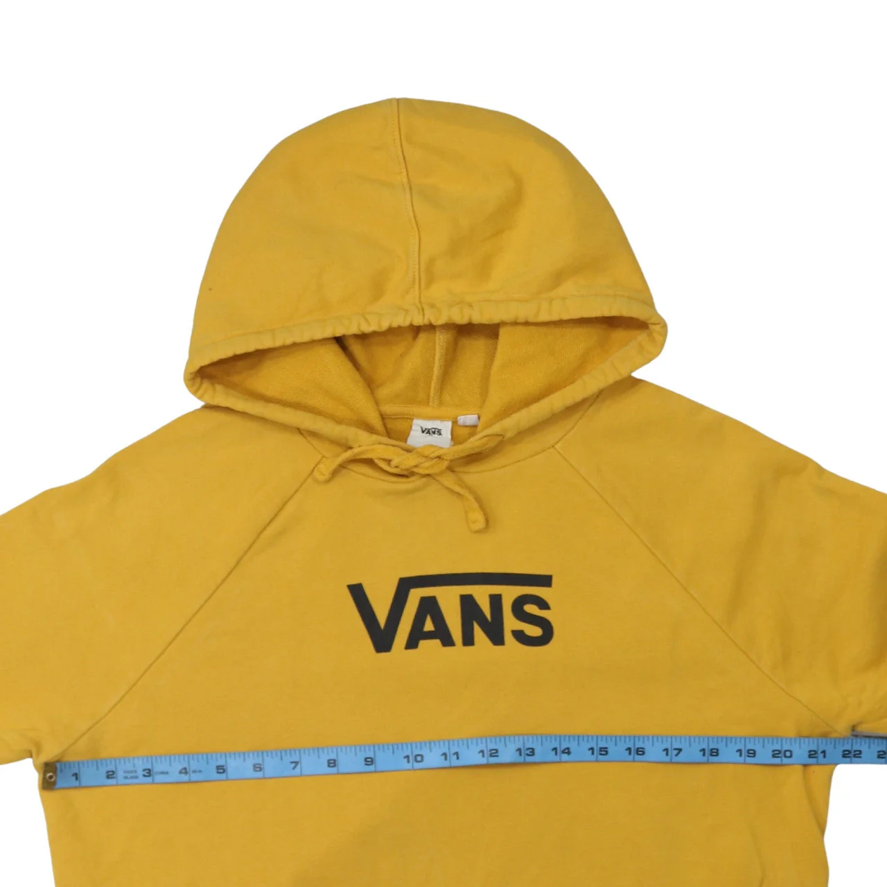 Vans Womens Yellow Pullover Hoodie Size M Cotton Logo Casual - Image 2