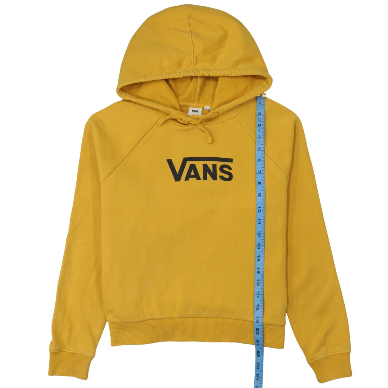 Vans Womens Yellow Pullover Hoodie Size M Cotton Logo Casual - Image 3