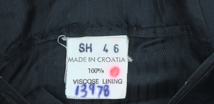 Varteks Men’s Black 46 Regular Wool Shawl Lapel Jacket - Image 5