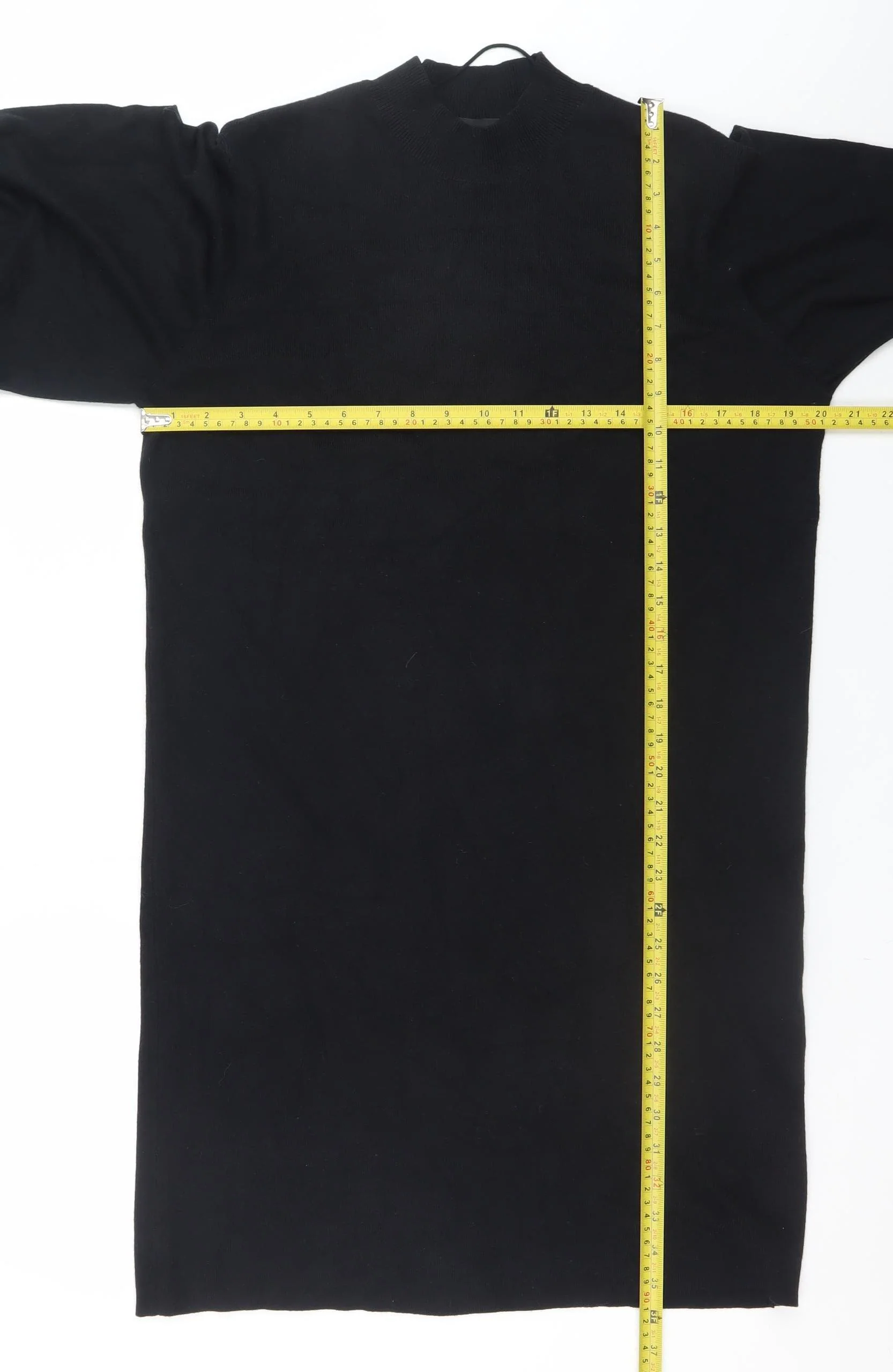 Vero Moda Women Black Size 18 Knit High Neck Long Sleeve Sweater Dress - Image 2