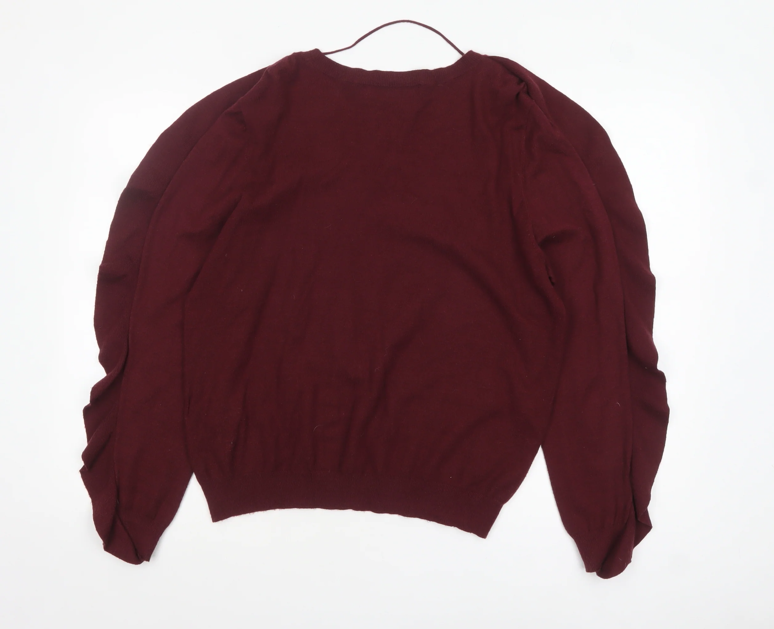Vero Moda Women Burgundy XL Ruffle Sleeve Crew Neck Jumper - Image 3