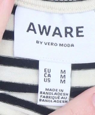 Vero Moda Women’s Black Stripe Sleeveless Tank Dress Size 12 - Image 4