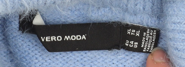 Vero Moda Women’s Blue Roll Neck Long Sleeve Pullover Jumper XL - Image 4