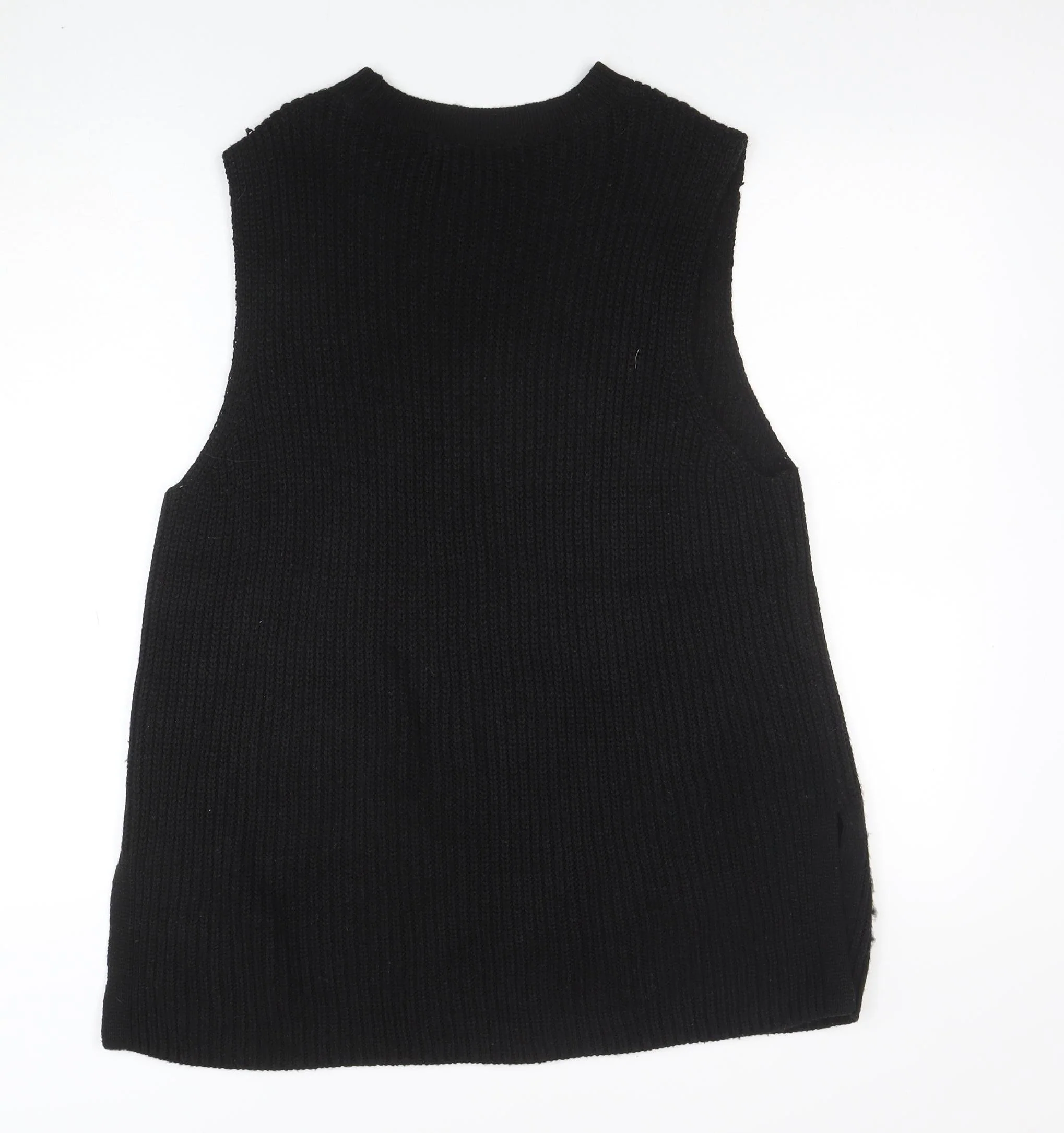 Vero Moda Women's Black Knit Sleeveless Crew Neck Vest Jumper M - Image 3