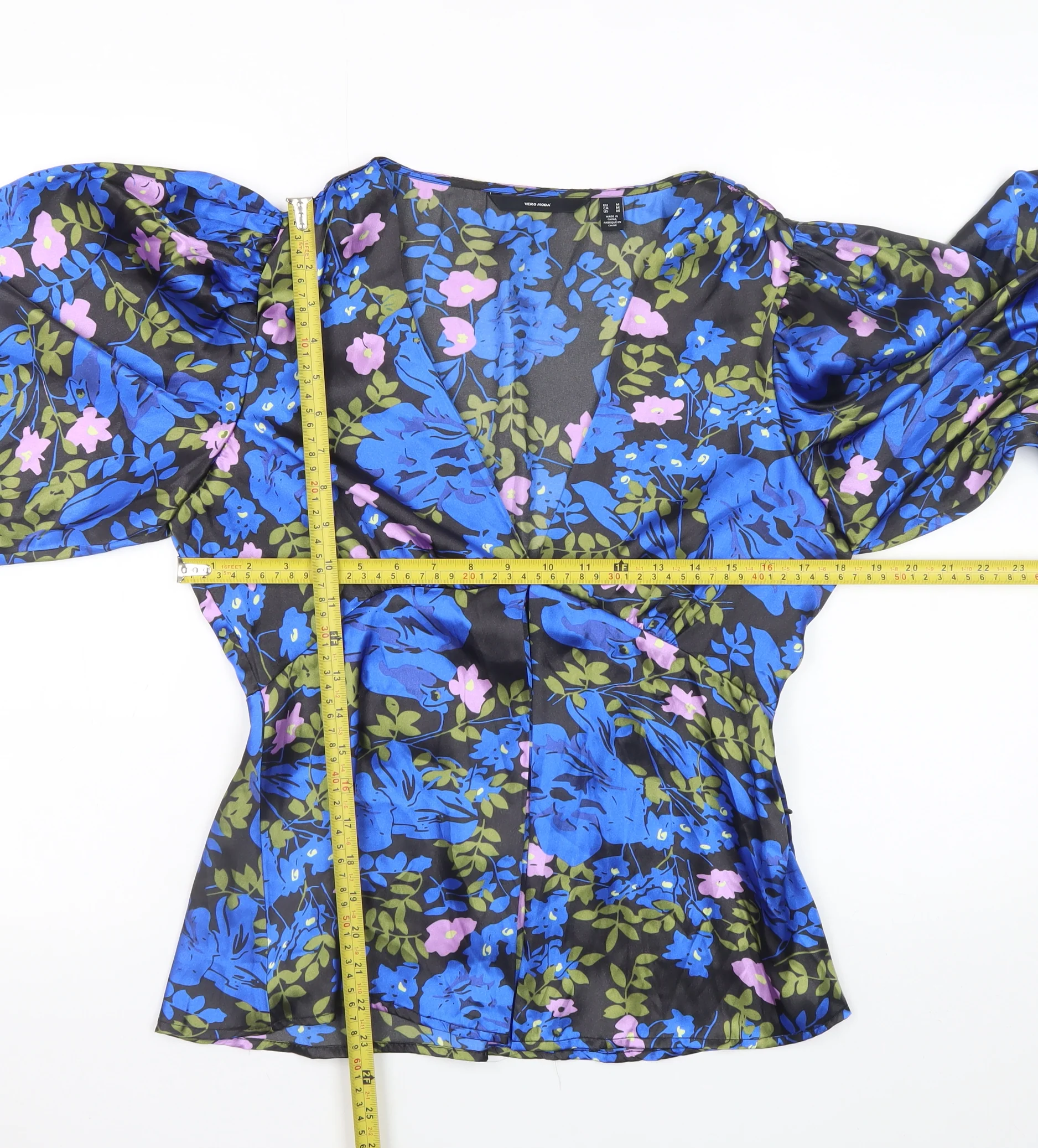 Vero Moda Women's Multicoloured Floral Wrap Blouse Size M - Image 2