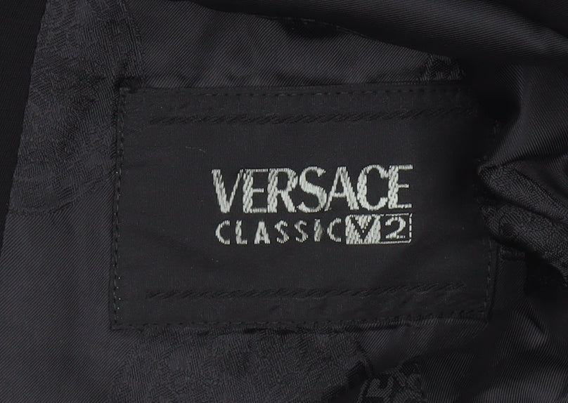 Versace Classic V2 Men's Black 40R Wool Viscose Blazer Jacket - Image 5