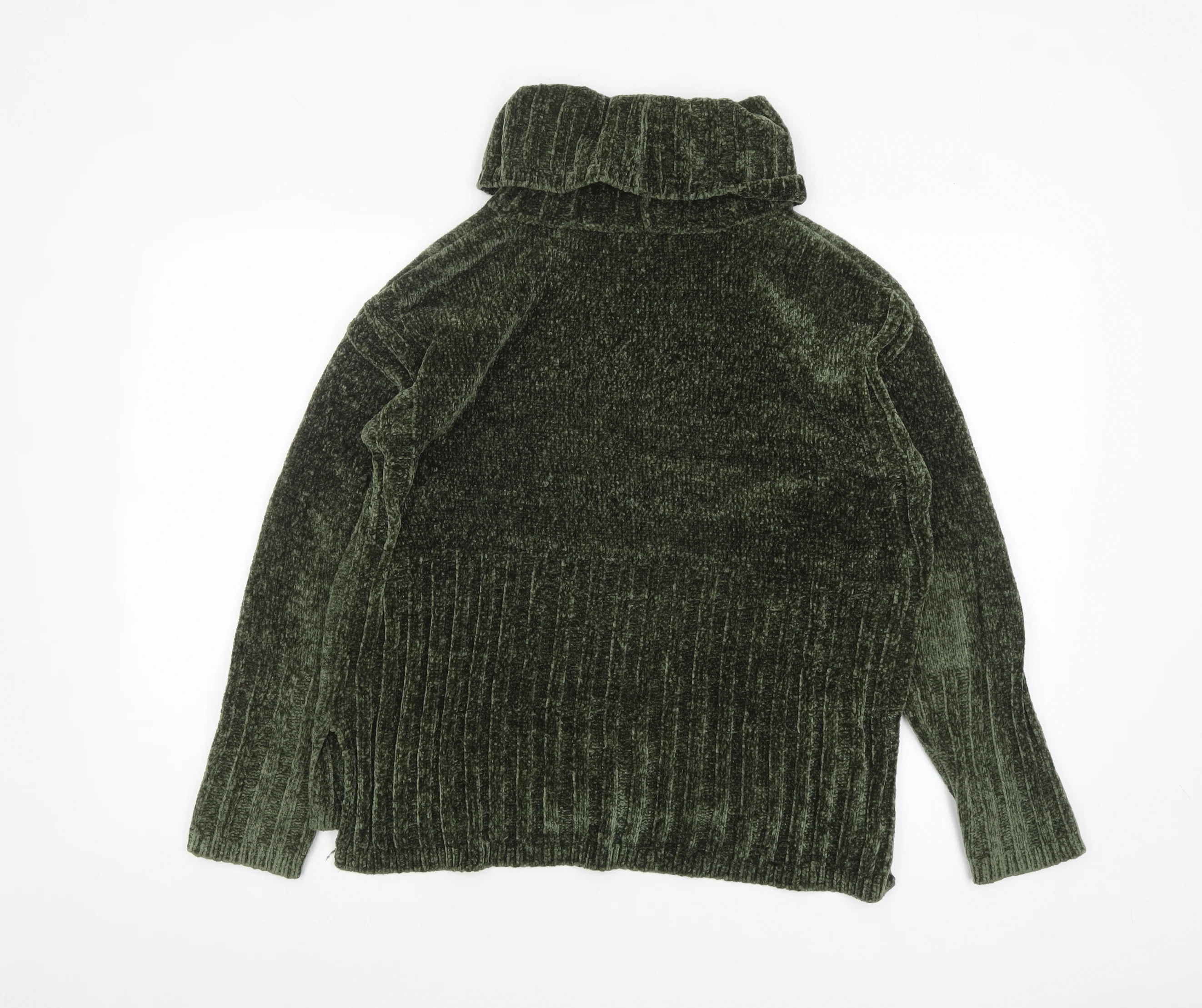 Verve Ami Women’s Green Roll Neck Long Sleeve Chunky Knit Jumper M - Image 3
