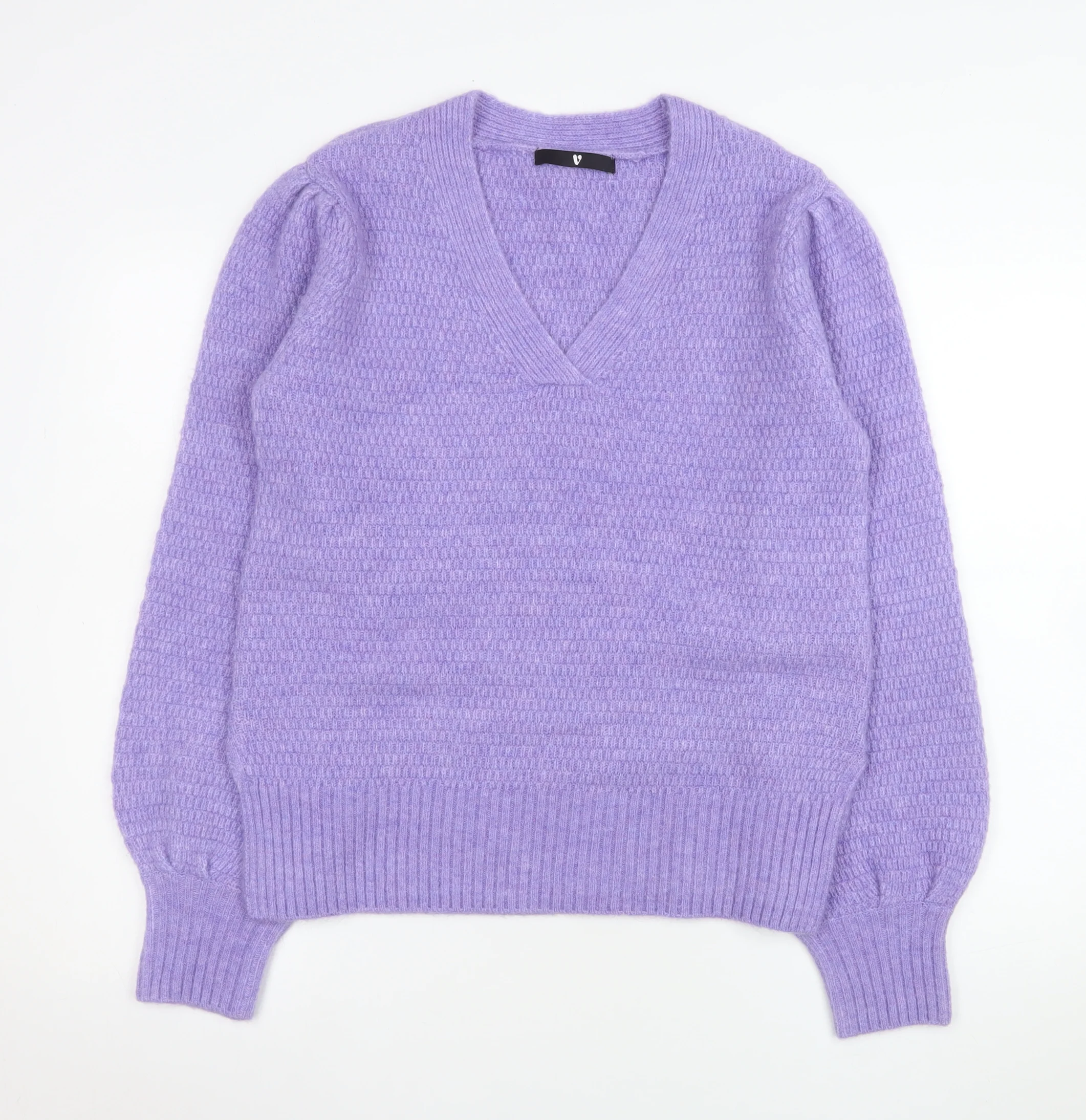 Very Women’s Purple V-Neck Long Sleeve Knit Pullover Jumper Size 10