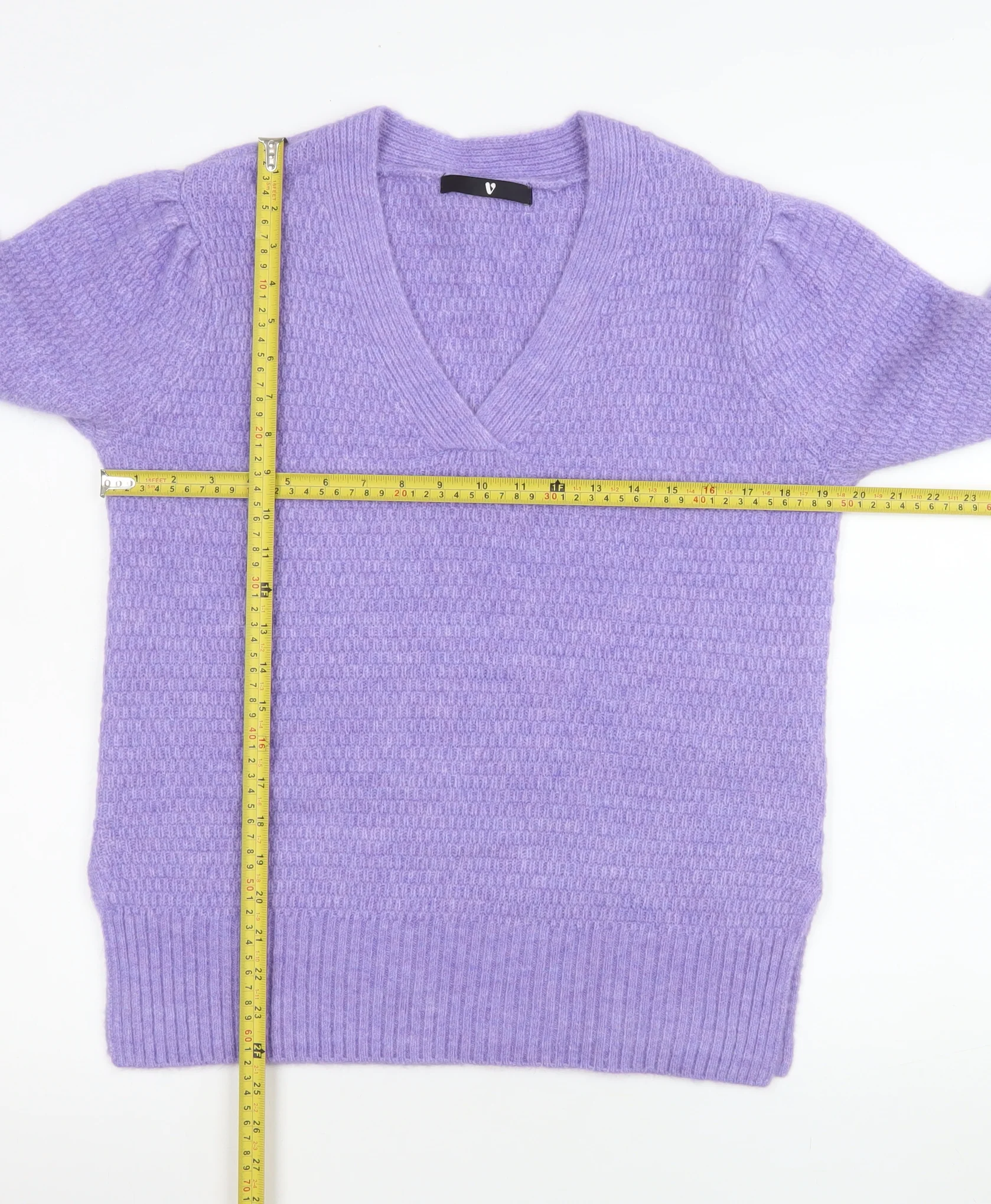 Very Women’s Purple V-Neck Long Sleeve Knit Pullover Jumper Size 10 - Image 2