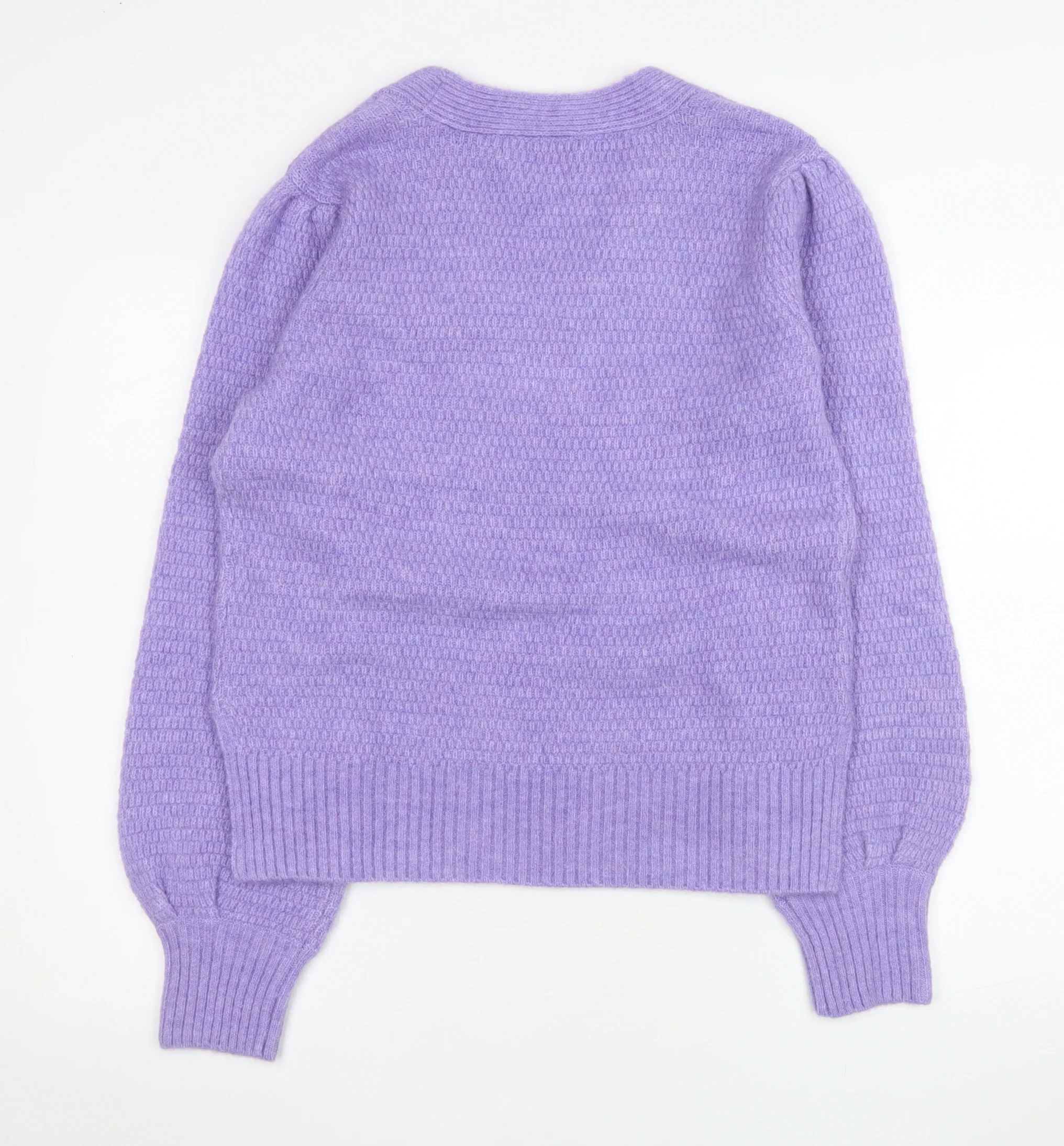 Very Women’s Purple V-Neck Long Sleeve Knit Pullover Jumper Size 10 - Image 3