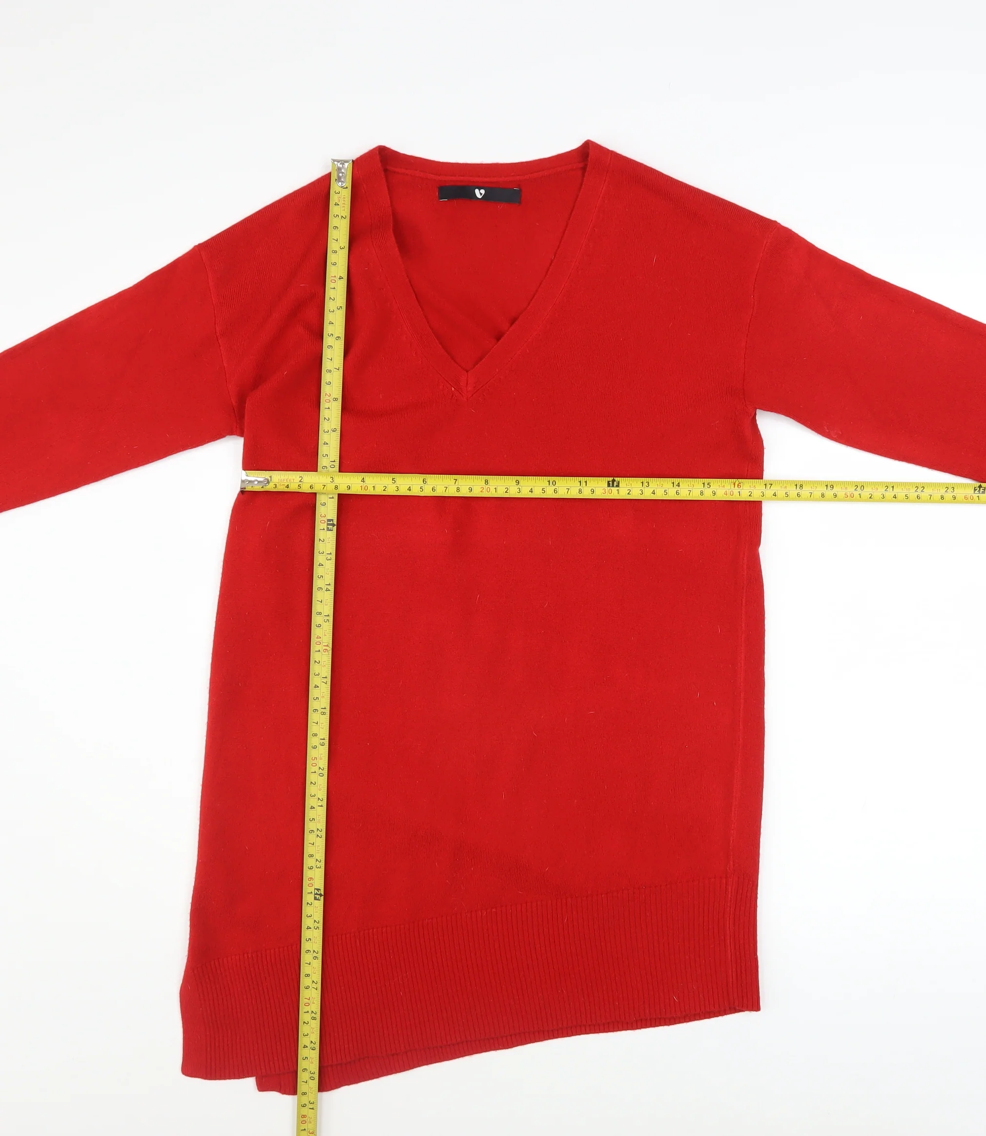 Very Women's Red V-Neck Long Sleeve Pullover Jumper Size B - Image 2