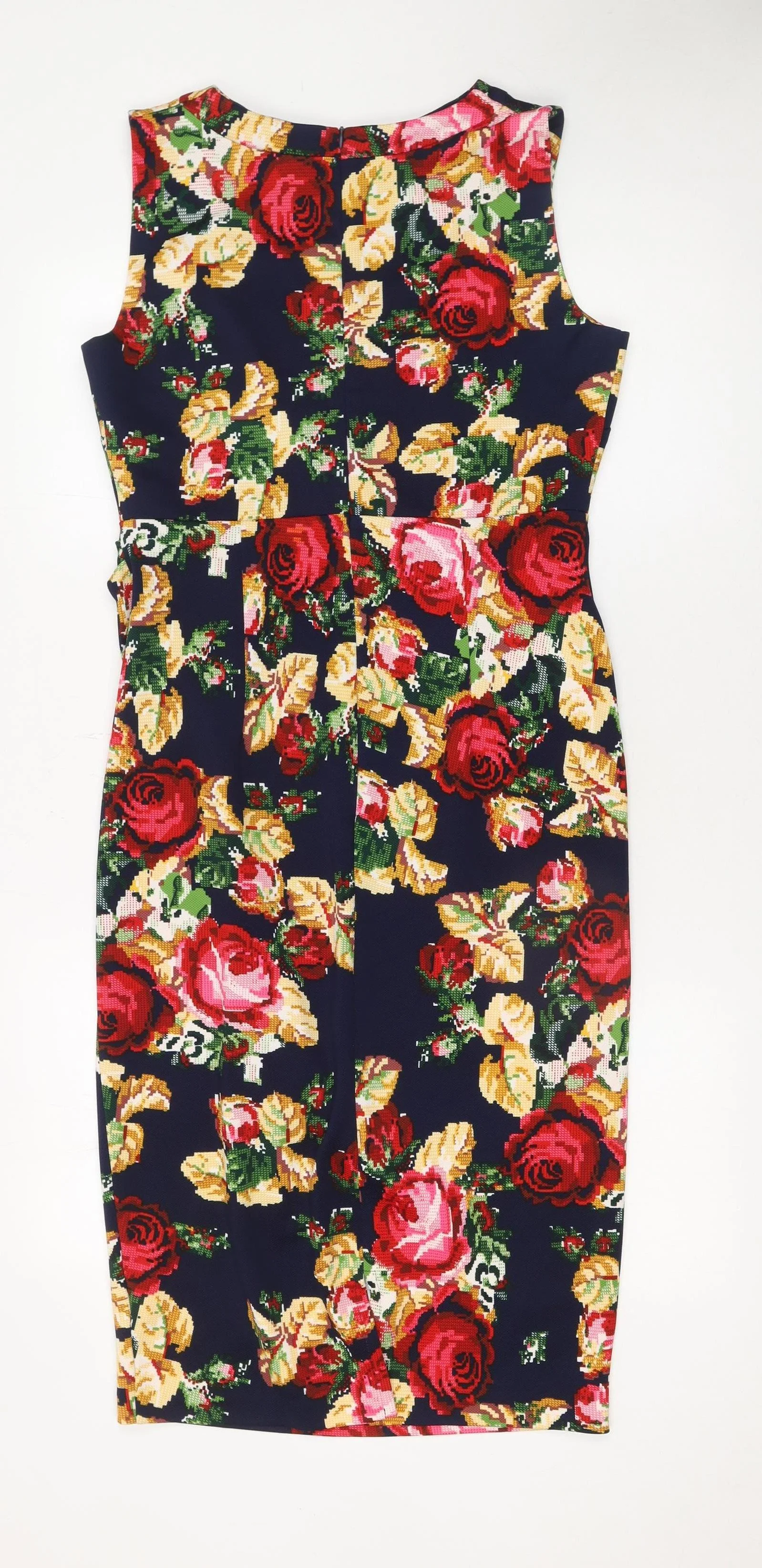 Vesper Women's Multicoloured Floral Bodycon Knee Length Dress Size 14 - Image 3