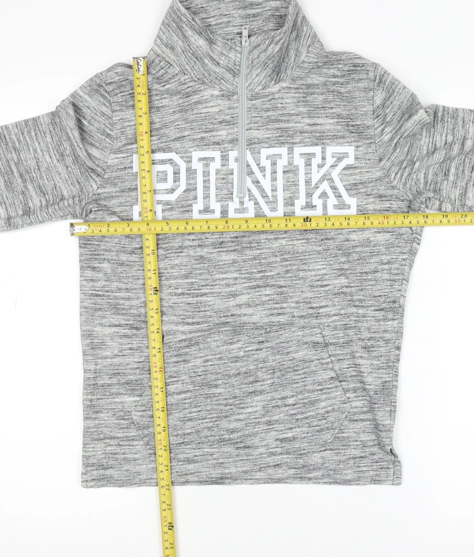 Victoria’s Secret PINK Womens Grey 1/2 Zip Pullover Sweatshirt XS - Image 2