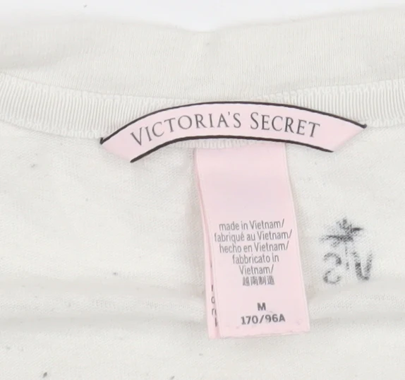 Victoria's Secret Women's Ivory Palm Print Short Sleeve T-Shirt Size 12 - Image 5