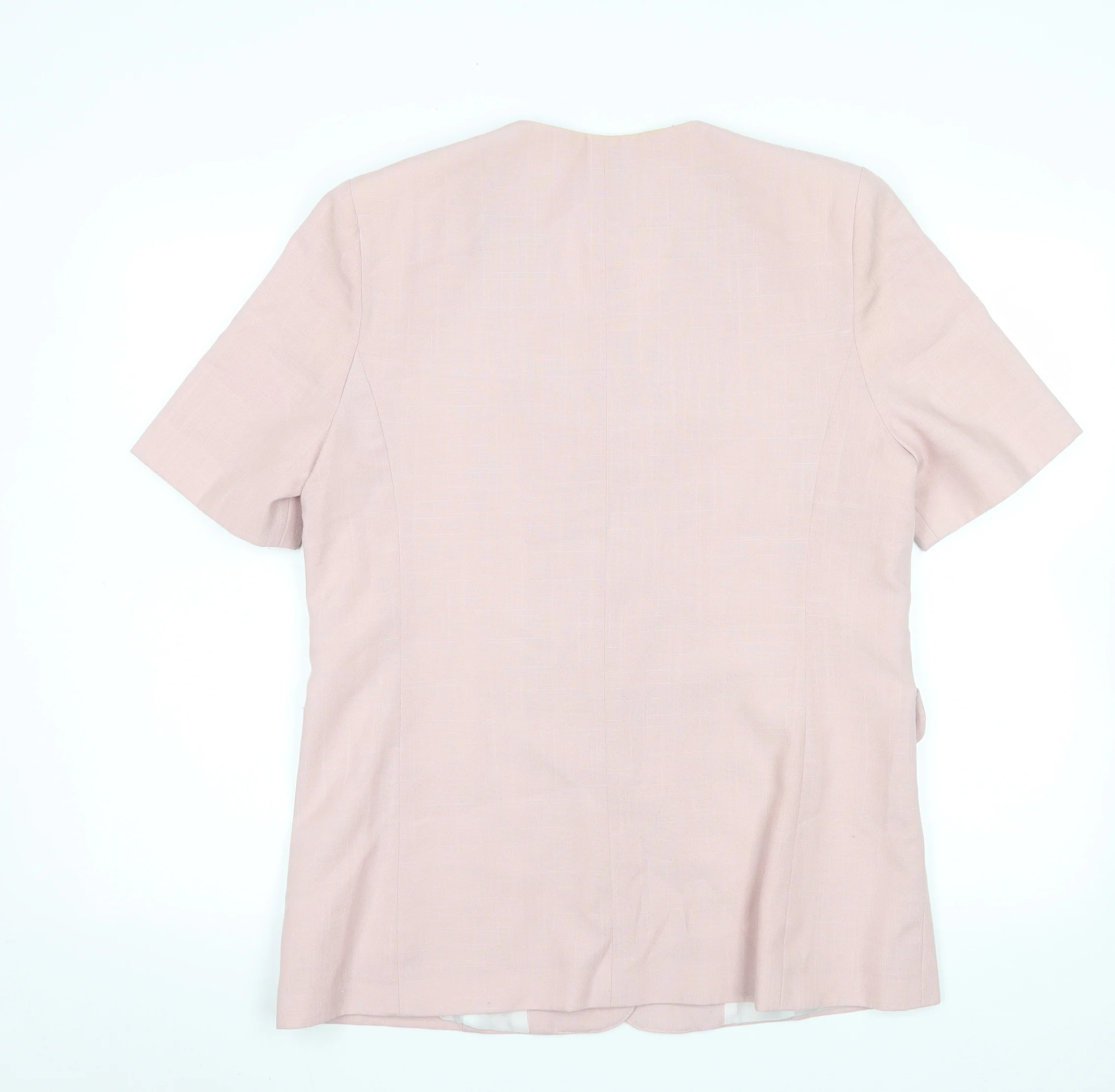 Vivienne Lawrence Women Pink Blouse Size 16 Classic V-Neck Work Top - Image 3