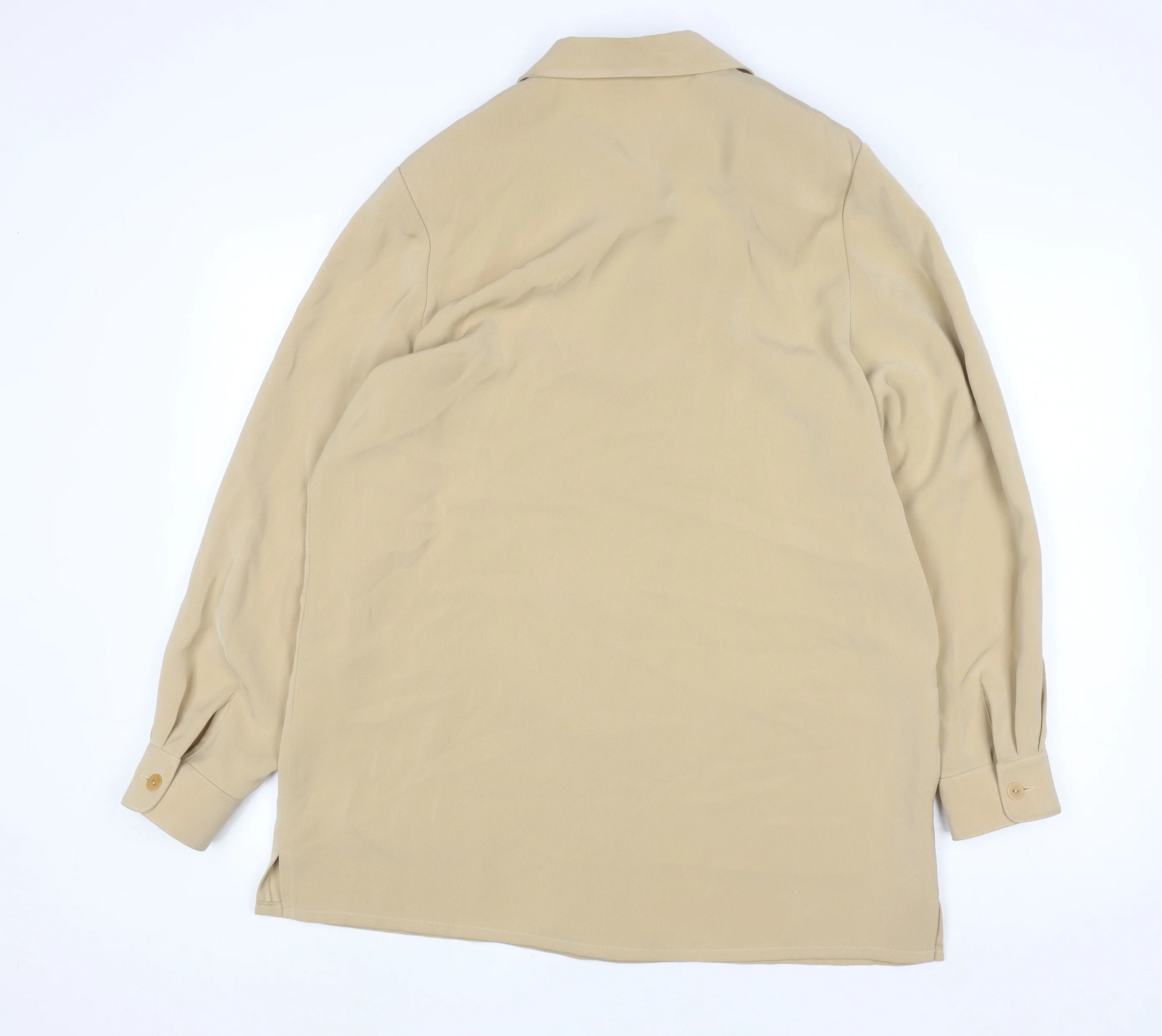 Viyella Women Beige Button-Up Long Sleeve Classic Shirt UK 14 - Image 3
