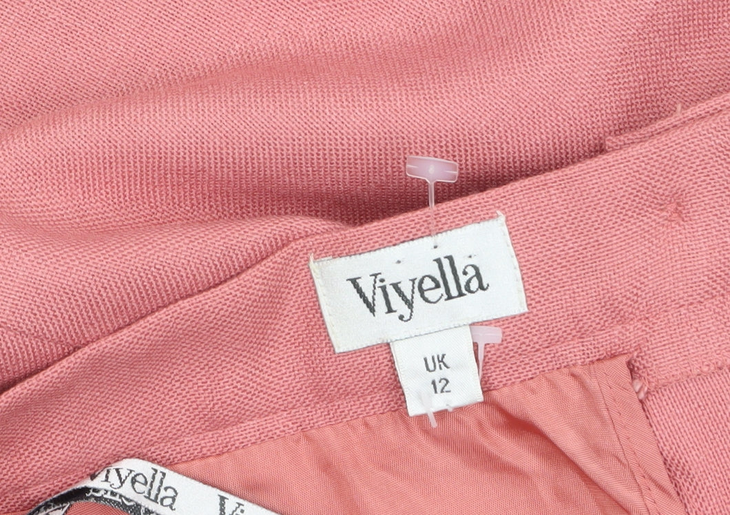 Viyella Women's Pink Wool Pencil Skirt UK 12 Vintage Lined - Image 4