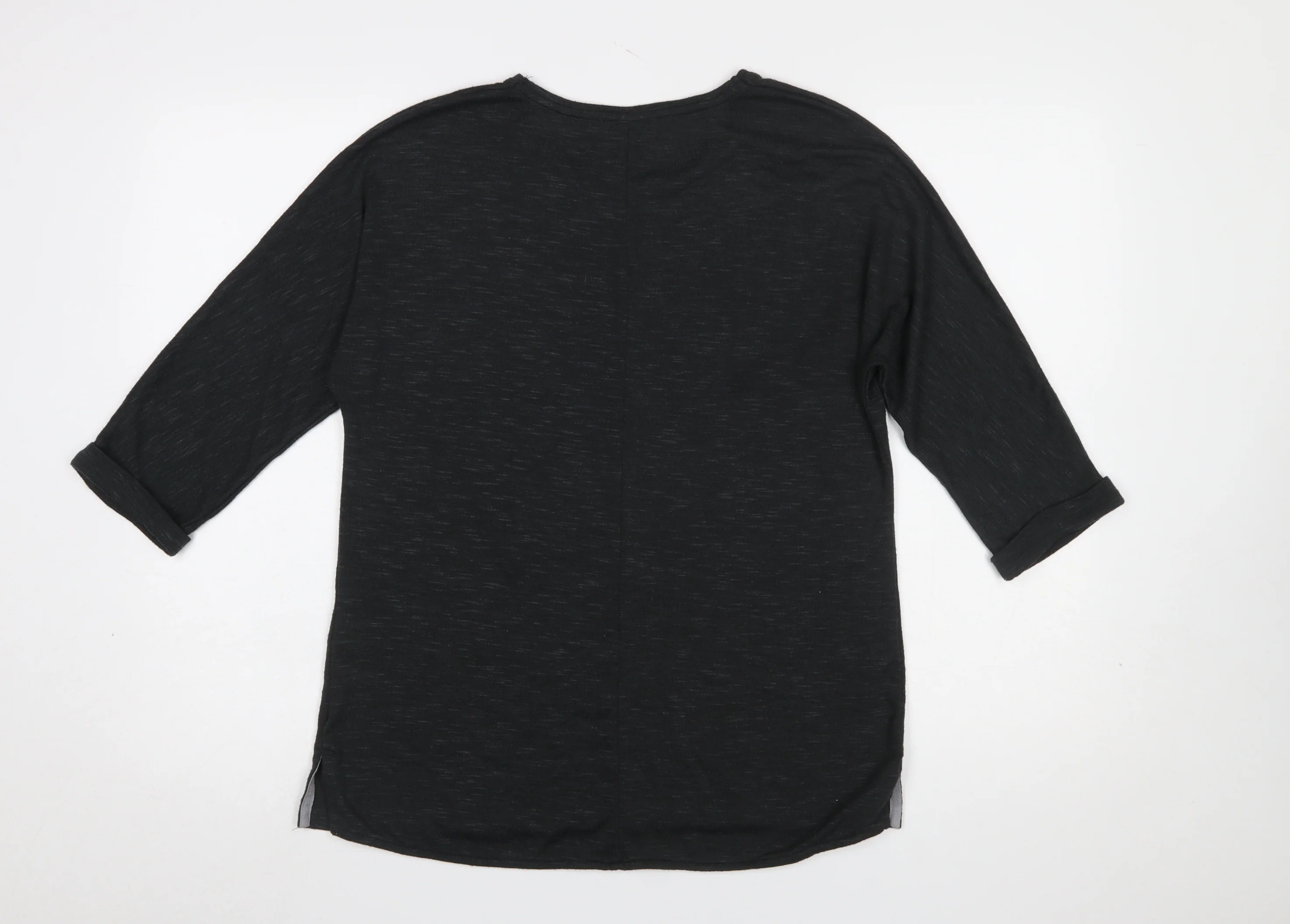 Viz a Viz Women Black Size 10/12 3/4 Sleeve Embellished Jumper - Image 3