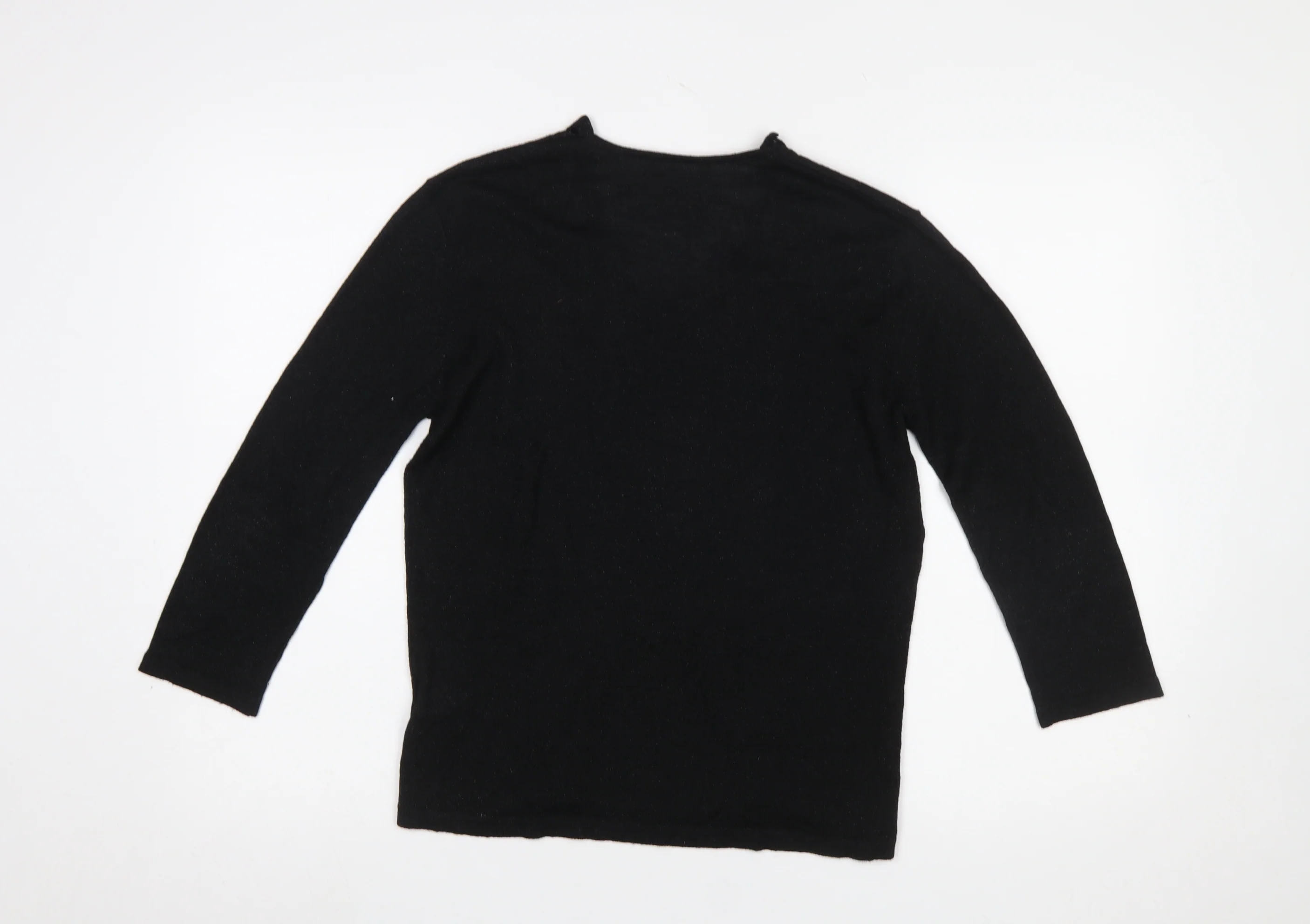 Viz-A-Viz Women’s Black Cardigan Size 14 Metallic Knit - Image 3
