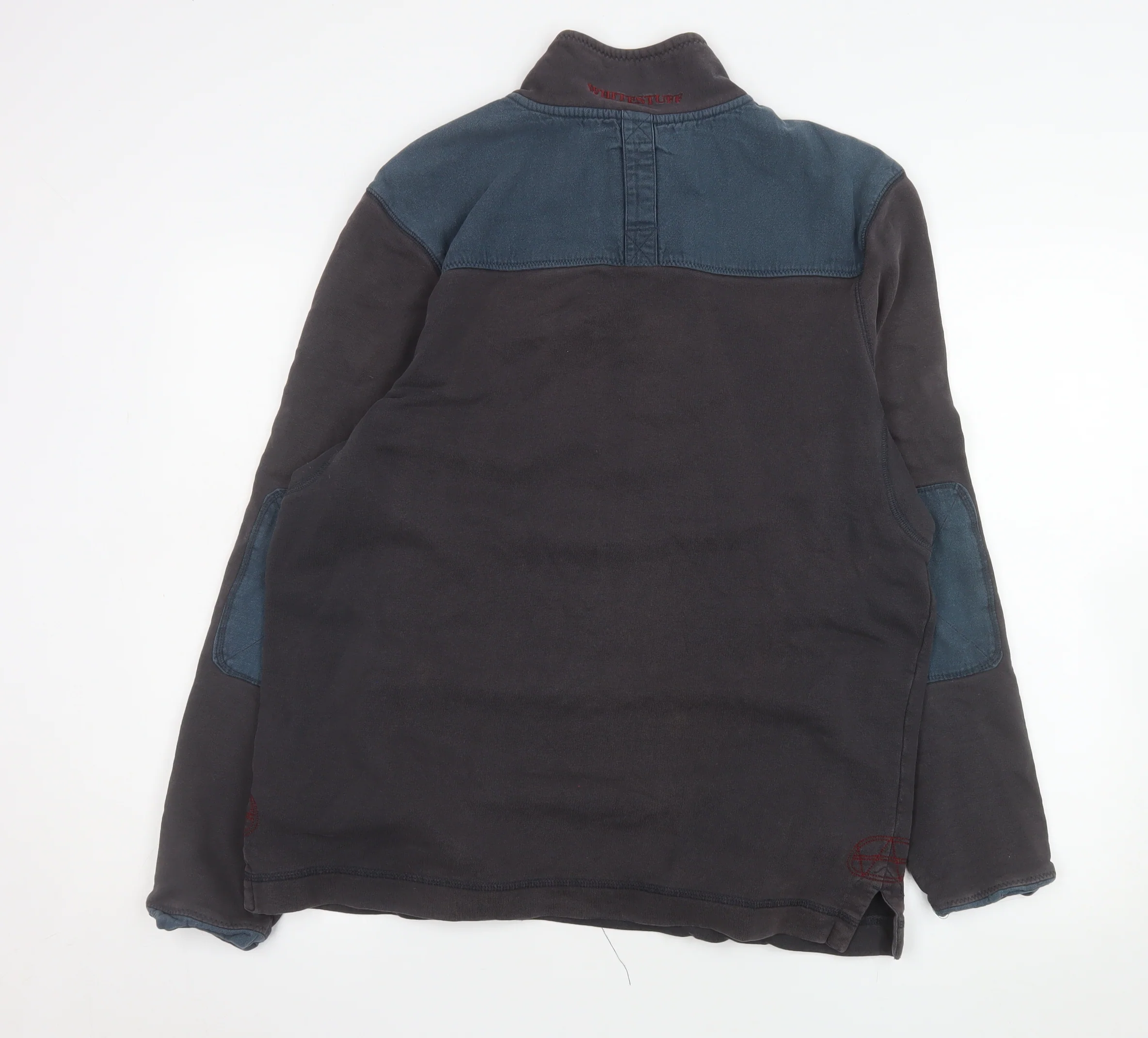 W Stuff & Co Mens Black 1/4 Zip Pullover Sweatshirt Medium Cotton - Image 3