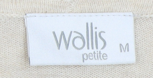 Wallis Petite Beige Short Sleeve Open Knit Cardigan Womens M - Image 4