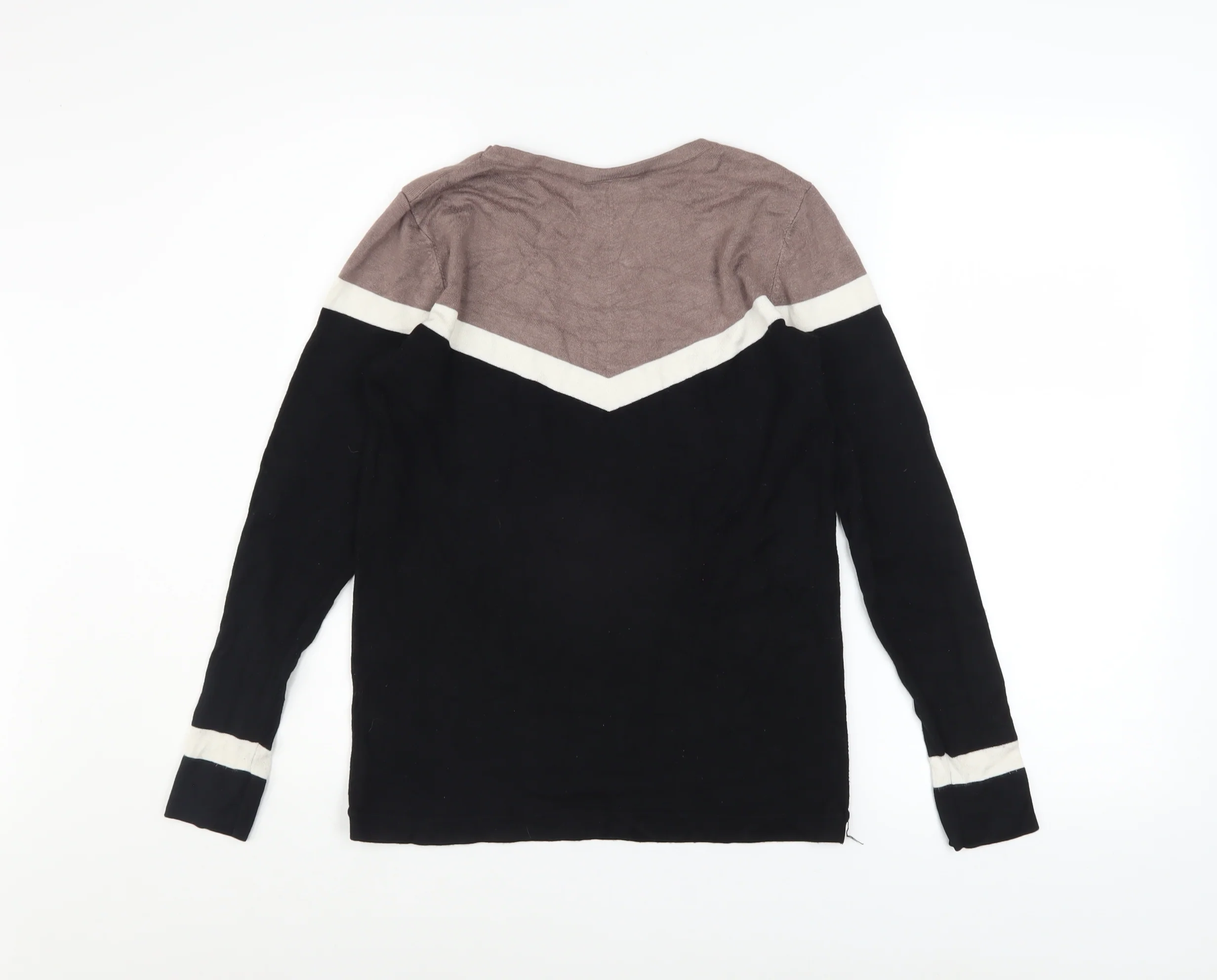Wallis Petite Women's Black Colourblock Long Sleeve Pullover Jumper Size 10 - Image 3