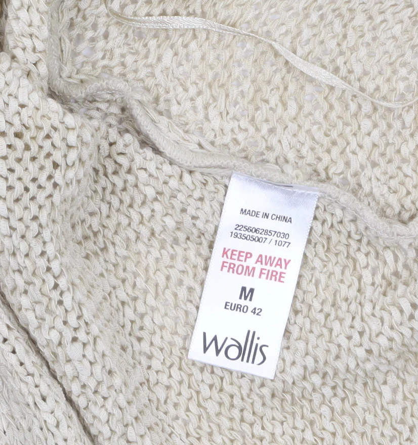 Wallis Women Beige Knit Open Cardigan Size 14 Relaxed Fit - Image 5