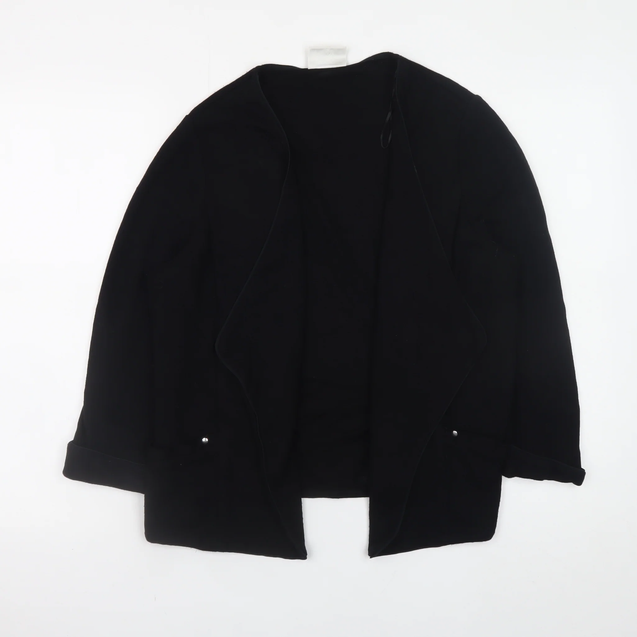 Wallis Women Black Cardigan M Open Front Long Sleeve Knit