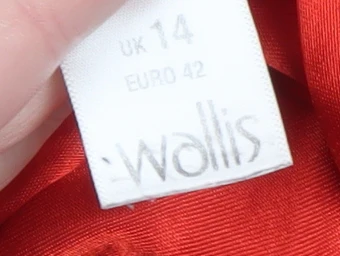 Wallis Women Red Wool Blend Military Coat UK 14 - Image 4