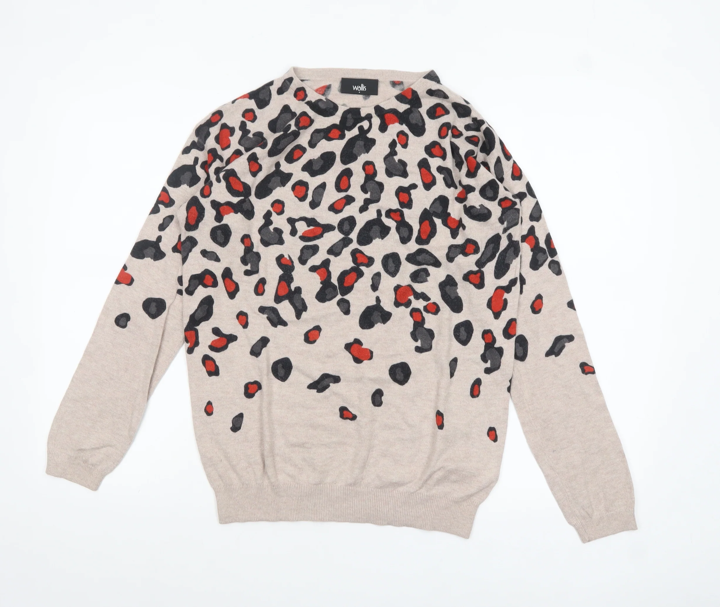 Wallis Women’s Beige Animal Print Pullover Jumper Size S