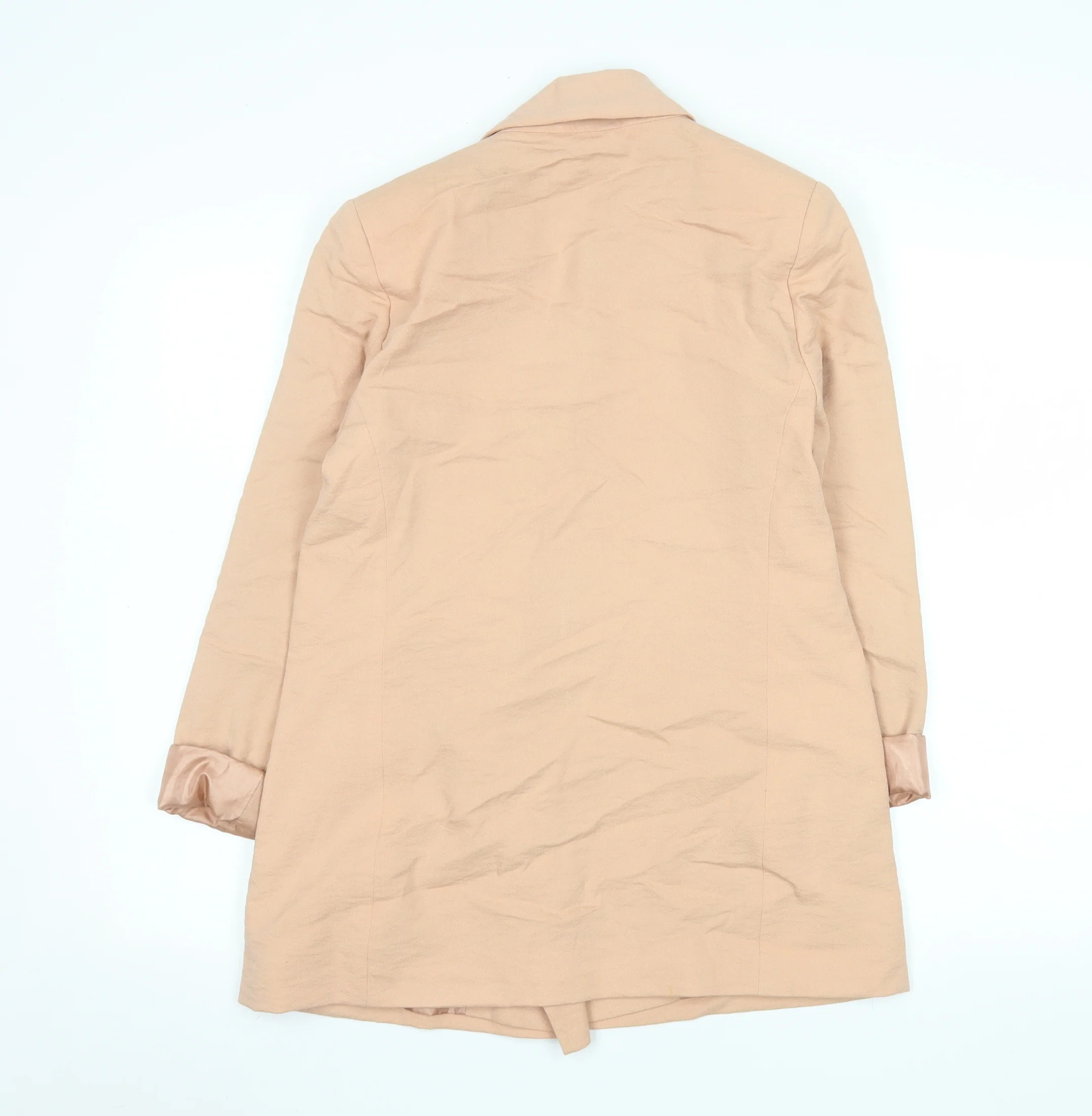 Wallis Women’s Beige Double-Breasted Blazer UK 8 Woven Tailored Jacket - Image 3