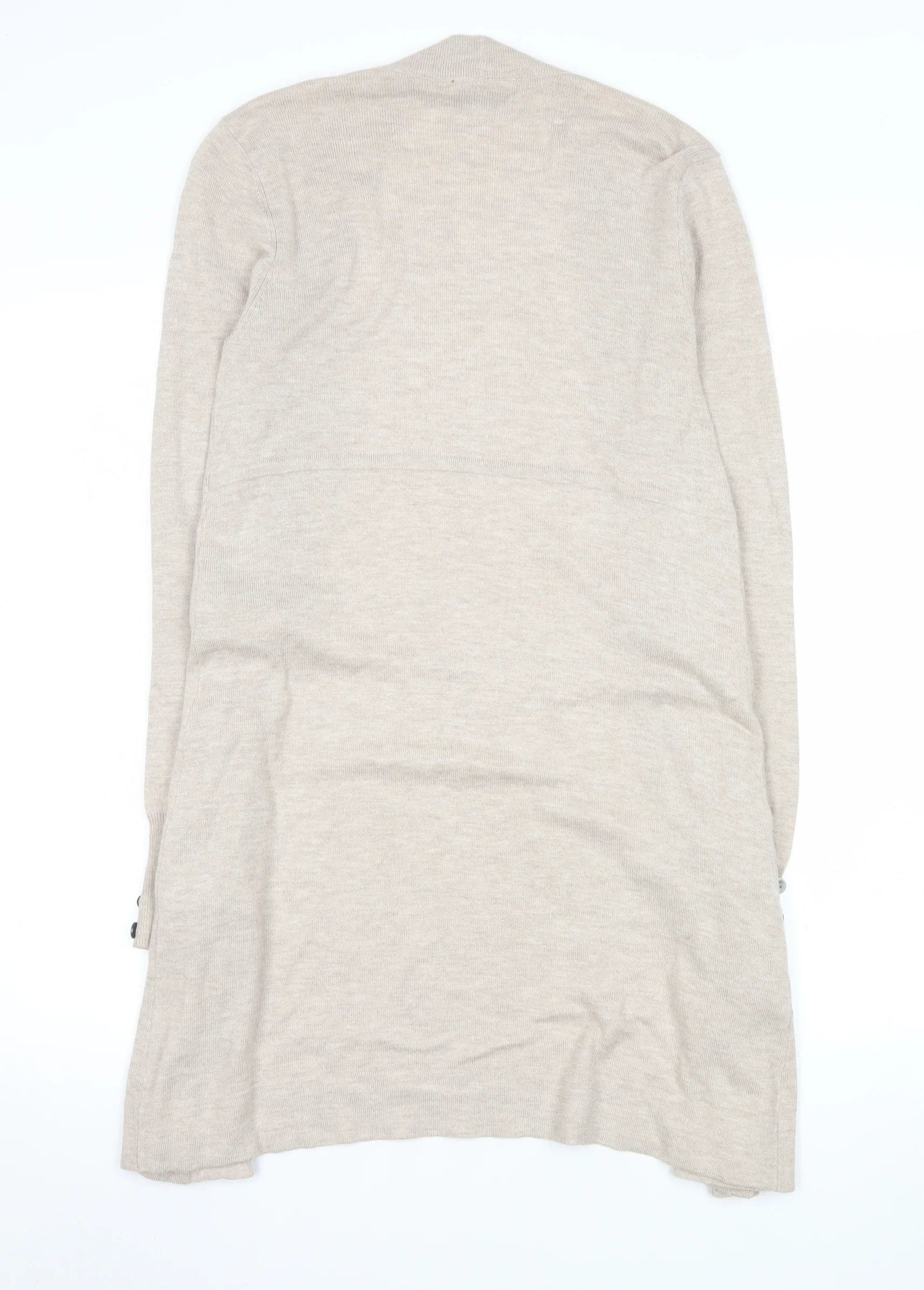 Wallis Women’s Beige Longline Knit Open Cardigan Small - Image 3