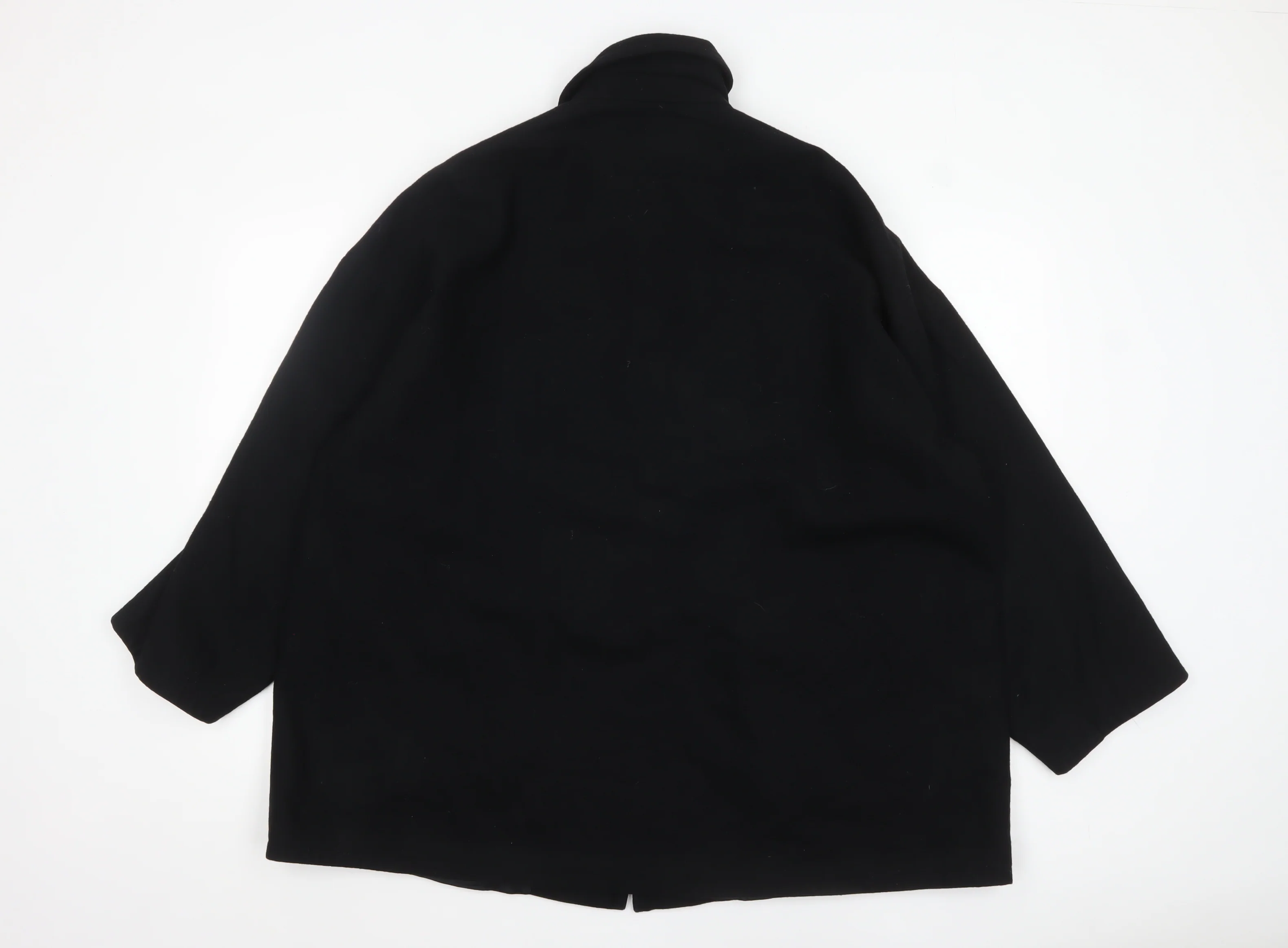 Wallis Women’s Black Wool Overcoat Size 14 Embroidered Classic Style - Image 3