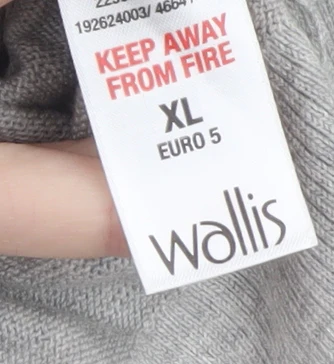 Wallis Women’s Grey Cardigan XL Cotton Blend Knit Open Front - Image 4