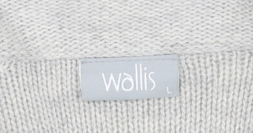 Wallis Women’s Grey Collared Button Knit Cardigan L - Image 4