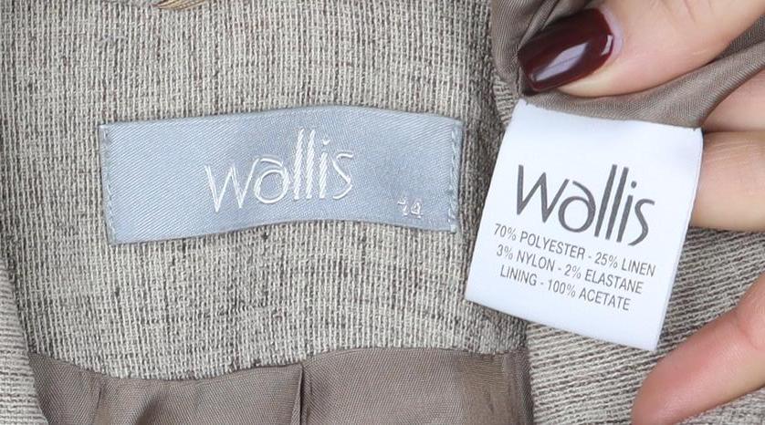 Wallis Womens Beige Linen Blend Tailored Suit Jacket Size 14 - Image 4
