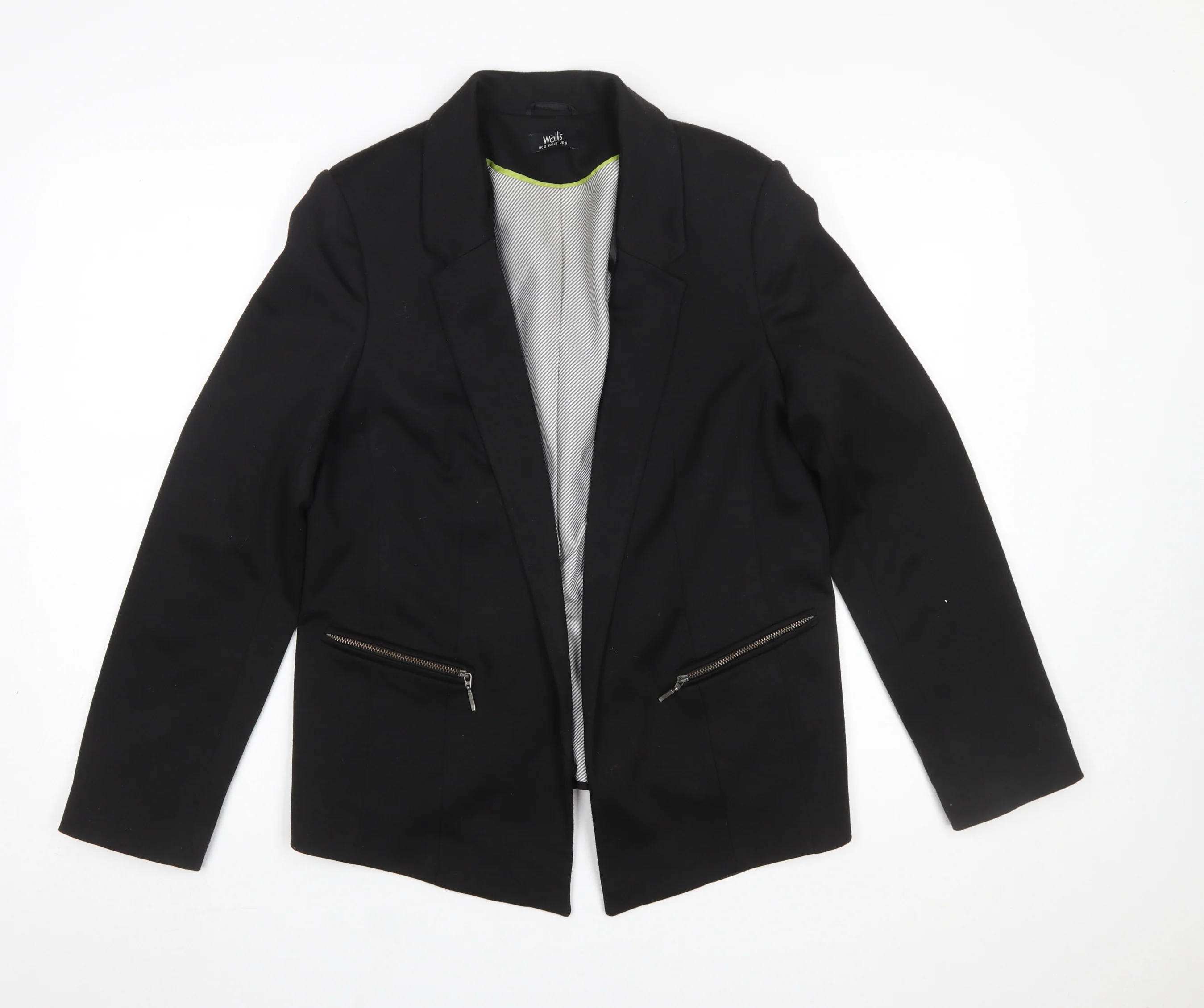 Wallis Women's Black Classic Blazer UK 12 Tailored Single Breasted Jacket