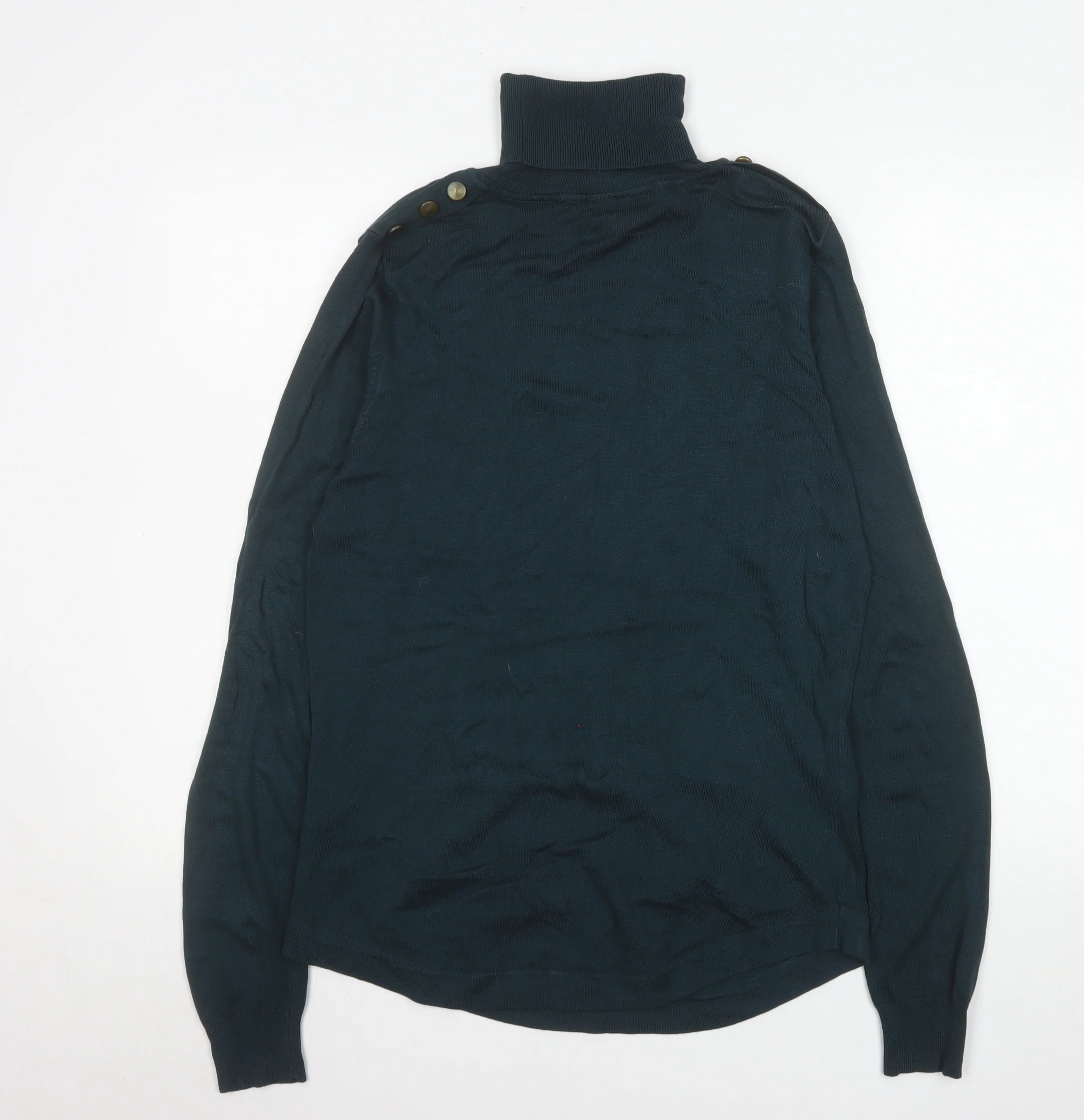 Warehouse Women Black Roll Neck Long Sleeve Knit Jumper Size 14 - Image 3