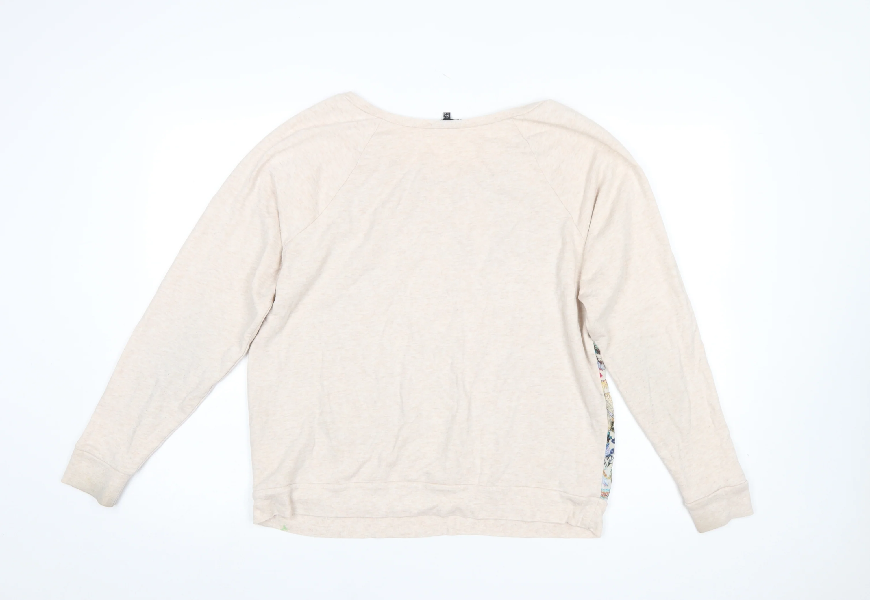 Warehouse Women’s Beige Floral Print Long Sleeve Jersey Top Size 14 - Image 3