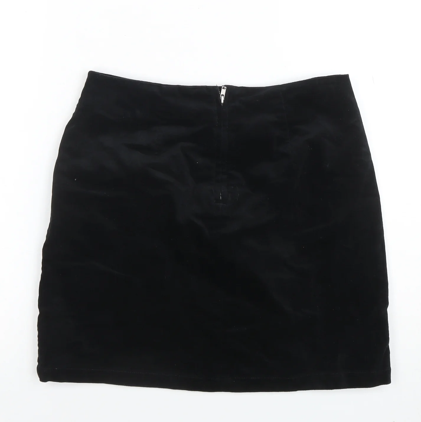 Warehouse Women’s Black Velvet Stretch Pencil Skirt Size 10 - Image 3