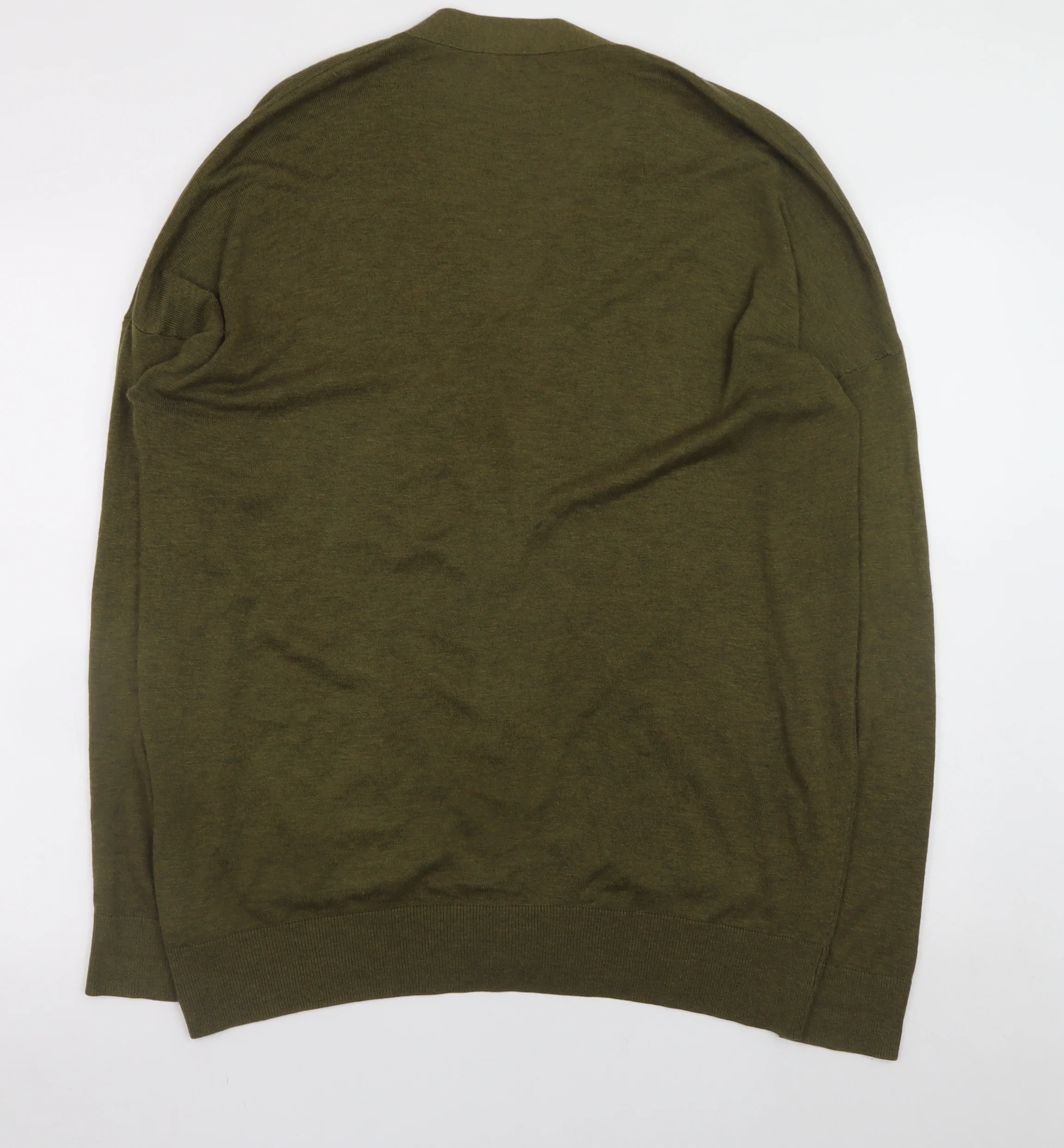 Warehouse Women’s Green V-Neck Long Sleeve Cardigan Size 12 - Image 3
