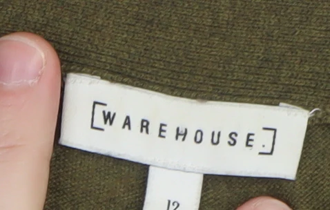 Warehouse Women’s Green V-Neck Long Sleeve Cardigan Size 12 - Image 4