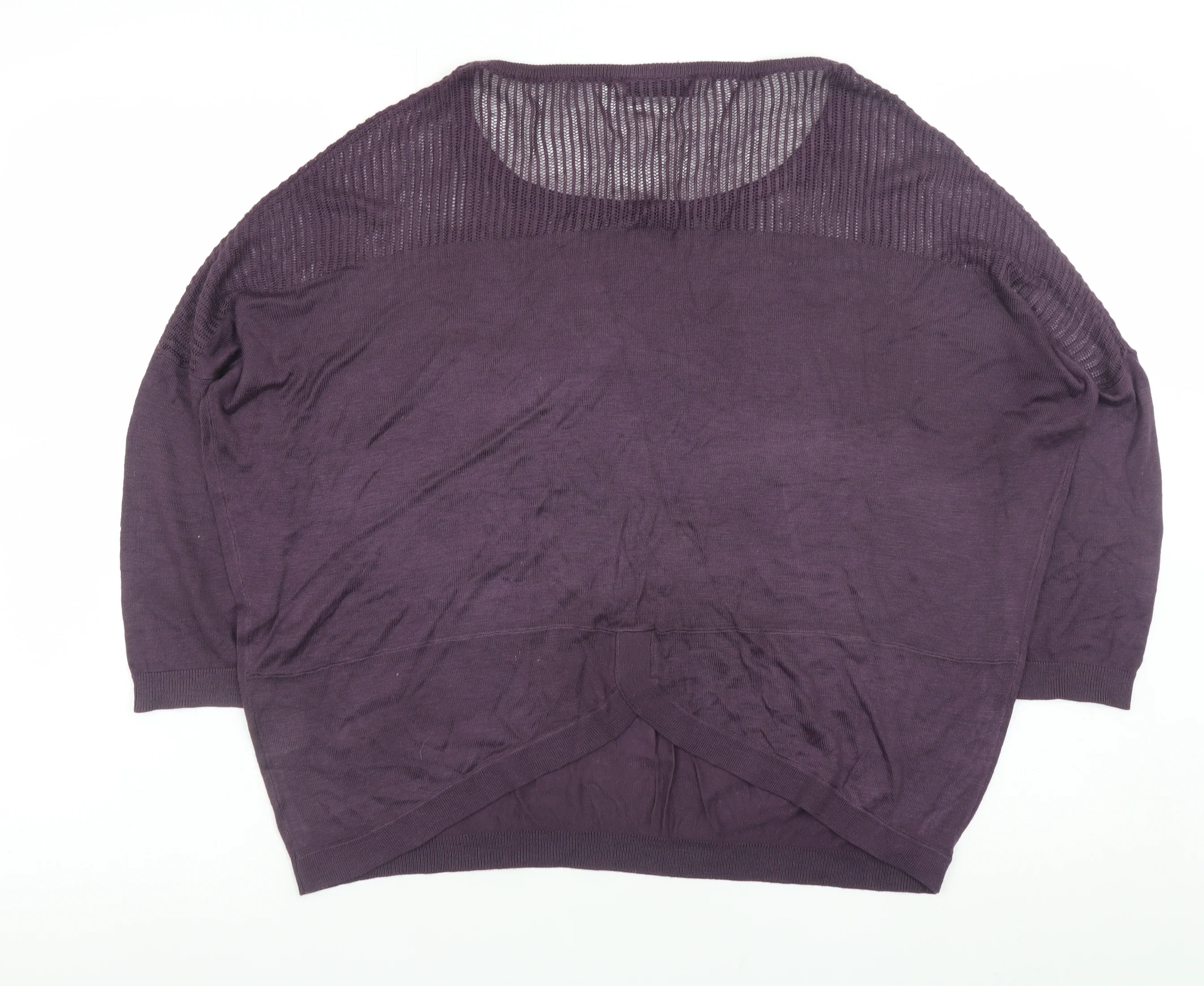 Warehouse Women’s Purple Knit Pullover Jumper UK 12 Relaxed Fit - Image 3
