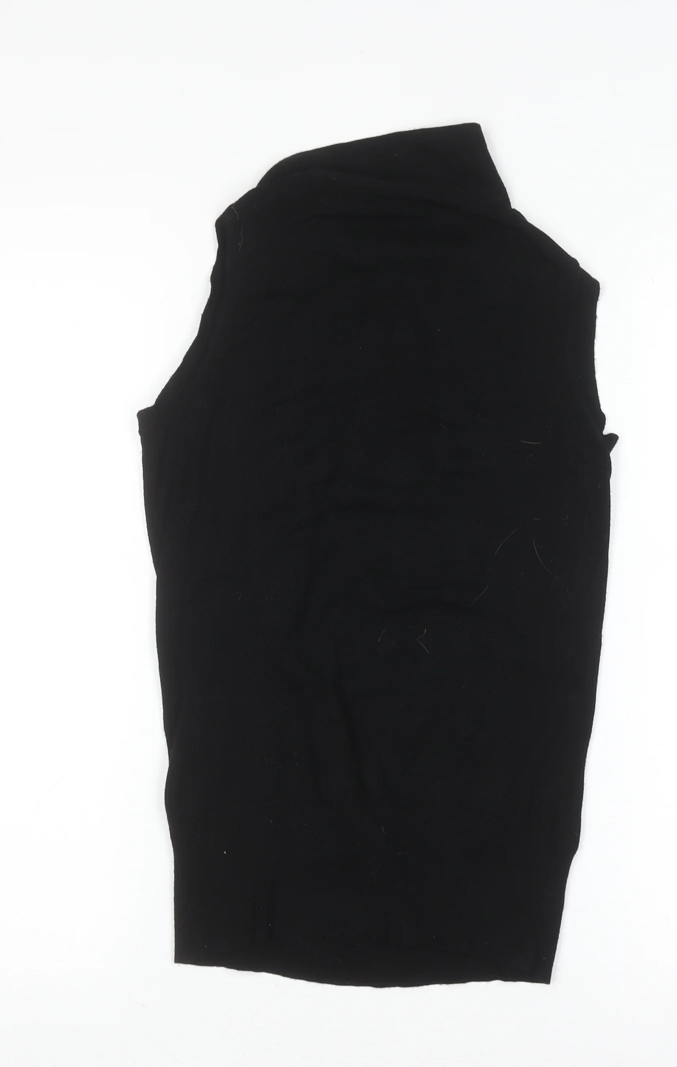 Warehouse Women's Black High Neck Sleeveless Knit Blouse Size 8 - Image 3