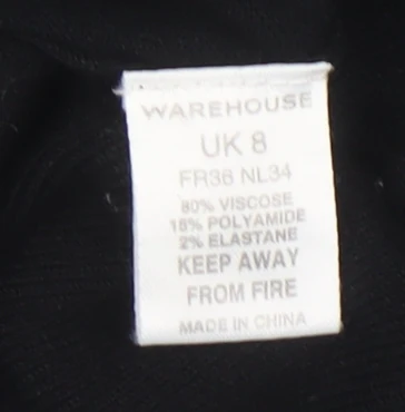 Warehouse Women's Black High Neck Sleeveless Knit Blouse Size 8 - Image 4
