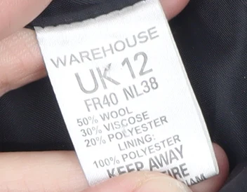 Warehouse Women's Black Wool Blend Pinafore Dress Size 12 - Image 4