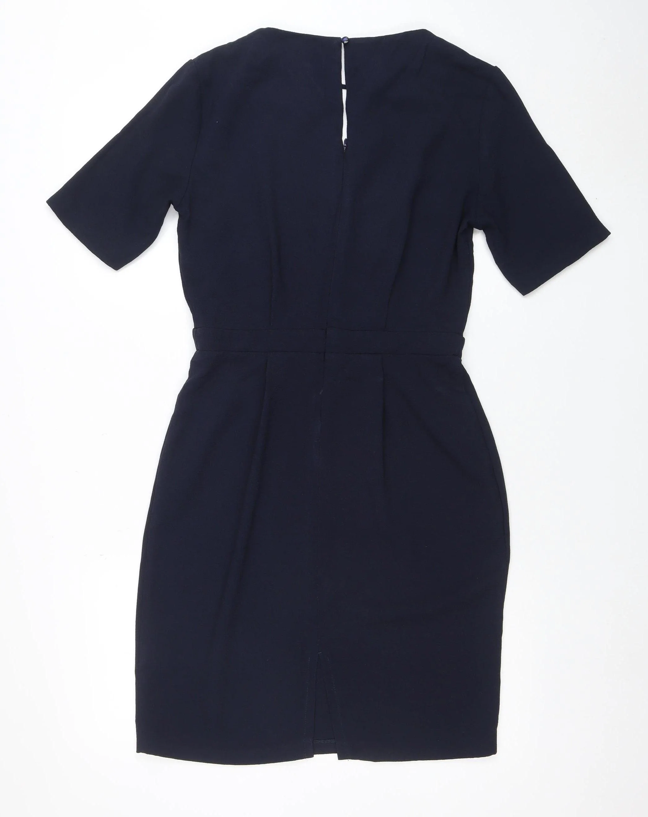 Warehouse Women's Blue Shift Work Dress Size 12 Half Sleeve - Image 3