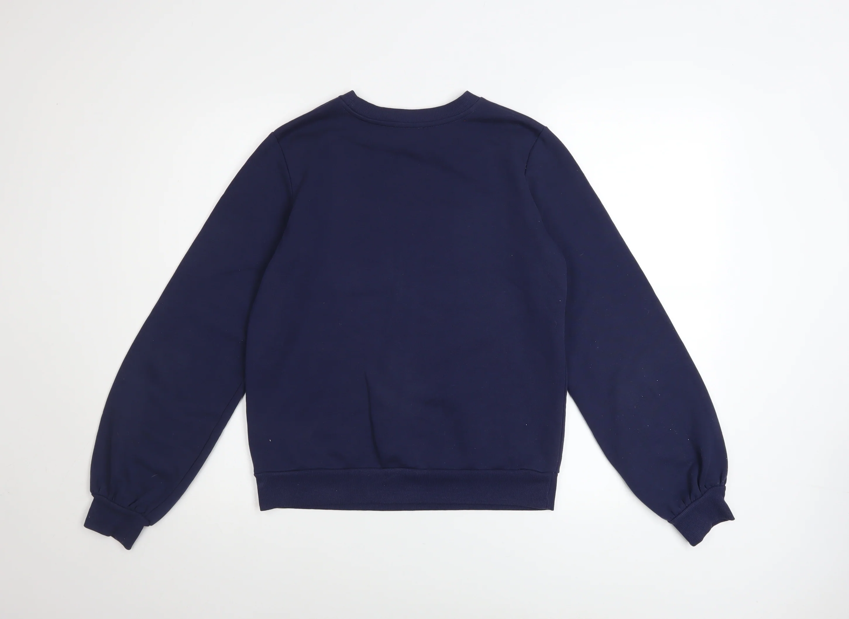 Warehouse Womens Navy Blue LOVE Sweatshirt Small Pullover Casual - Image 3