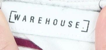 Warehouse Womens White Striped Short Sleeve Viscose T-Shirt UK 10 - Image 4